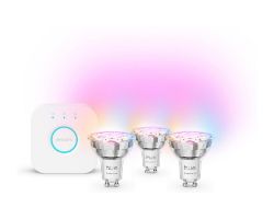 929004235707 - Kit Iluminacion Philips Hue 3xGU10 4.7W bluetooth Multicolor + 1Puente Hue.(929004235707)