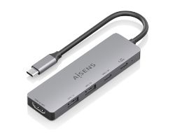 ASUC-5P028-GR - Docking Station AISENS 5en1 USB-C 3.0 a 2xUSB-A/1xUSB-C PD 100W/1xHDMI 4K/60Hz Gris (ASUC-5P028-GR)