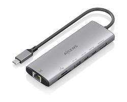 ASUC-7P032-GR - Docking Station Aisens 7en1 Usb-C a 1xHDMI, 1xRJ45, 1xUsb-A 10G, 2xUsb-C 10G, 1xSD, 1xMicro SD, Gris. (ASUC-7P032-GR)