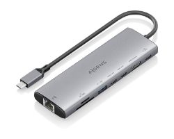 ASUC-8P033-GR - Docking Station Aisens 8en1 Usb-C a 1xHDMI, 1xRJ45, 1xUSB-A 10G, 2xUSB-C 10G, 1xSD, 1xMicro SD, 1xUSB-C PD 100W, Gris.(ASUC-8P033-GR)