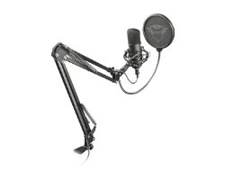 22400 - Micrfono TRUST GXT 252+ Emita Profesional de estudio, con brazo ajustable y patrn de grabacin cardioide de alta precisin; para msica en streaming, podcasts, locuciones y msica acstica. (22400)