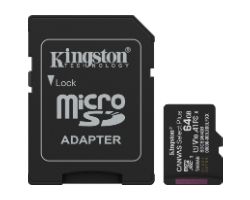 SDCS3/64GB - Kingston MicroSDXC 64Gb con Adaptador SD, Clase10, UHS-I V10 A1 150MB/s. (SDCS3/64GB)