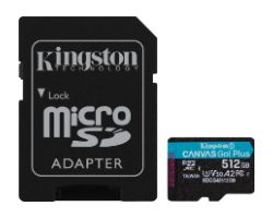 SDCG4/512GB - kingston microSDXC Canvas Go Plus 512Gb Gen4 200MB/s A2 U3 V30 +Adaptador SD. (SDCG4/512GB)