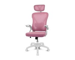 DRAIR35WP - Silla Drift Ergonmica, respaldo de malla, reposabrazos ajustables, hasta 120 kg, Blanco/Rosa. (DRAIR35WP)