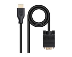 10.15.4602 - Cable Conversor Nanocable VGA/M a HDMI/M 1.8m Negro (10.15.4602)