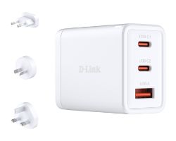 DCP-651 - Cargador de Pared D-LINK GaN 2Usb-C 1Usb-A 65W Blanco (DCP-651)