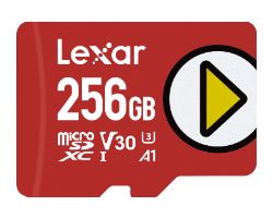LMSPLAY256G-BNNNG - Tarjeta Memoria Lexar Micro SDXC 256Gb C10 Class 1 (U1) V10 Rojo (LMSPLAY256G-BNNNG)