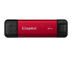 SPSD/2TB - Disco SSD Kingston 2Tb Dual USB-A 3.1 USB-C 3.1 3D NAND Lectura 1050 Mb/s 950 Mb/s Negro/Rojo (SPSD/2TB)