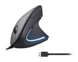 EQ245118 - Rat�n Vertical EQUIP Ergon�mico �ptico Diestro LED Azul USB-A Cable 1.8m 3200dpi 6 Botones Negro (EQ245118)