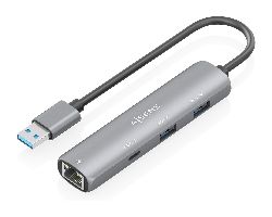 ASUC-4P035-GR - Hub AISENS USB-A 3.0 a 2xUSB-A 3.0/1xUSB-C 3.0/1xRJ45 Ethernet GbE 15cm Gris (ASUC-4P035-GR)