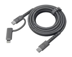 2CCL201SG - Cable Fresh N Rebel FlexWave Combo 2en1 USB-C a USB-C/Lightning 2m Gris Silicona Ultraflexible Diseo Trenzado Duradero (2CCL201SG)