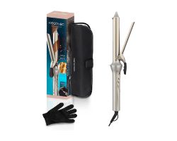 A01_EU01_110332 - Rizador de Pelo Cecotec SurfCare CurlClip, con Pinza de 25 mm, Revestimiento de Cermica con Queratina y Aceite de Argn, Calentamiento rpido, 5 Temperaturas, Apagado Automtico, Guante y Bolsa de Termorresistente, Cable Giratorio. (A01_EU01_110332)