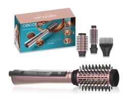 A01_EU01_116275 - Secador Ceotec CeramicCare 3in1 AirBrush, Cepillo de Aire con Funcin Inica, Seca, Moldea y Da Volumen, Pantalla de Temperatura, 1200W de Potencia, Revestimiento de Cermica, 3Modos de Calor, Cepillos de 50mm,33mm y Cabezal Voluminizador(A01_EU01_116275)