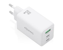 ASCH-65W3P072-W - Cargador de Pared Aisens GaN 2Usb-C 1Usb-A 65W Blanco (ASCH-65W3P072-W)