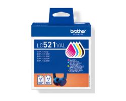 LC521VAL - Tinta Brother Negro/Cian/Magenta/Amarillo , para DCPJ1260W, DCPJ1310DW, DCPJ1360DW. (LC521VAL)