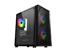 OUT7556 - Caja Unyka Mir B200 ARGB mATX Mini-ITX Negra (UK113011) (OUT7556). Buen estado. Le falta una pata. (OUTLET)