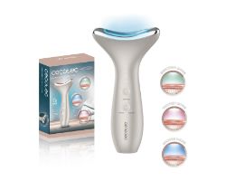 A01_EU01_116294 - Cepillo de fototerapia facial Cecotec FaceCare Face&Neck Pro, Cara y cuello, 3modos,Luz LED roja, azul y verde ,5niveles de EMS, Vibraci�n l Calor (A01_EU01_116294)