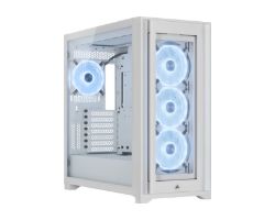 OUT7672 - Caja Corsair iCUE 5000X RGB ATX Blanca (CC-9011233-WW) (OUT7672). Buen estado. Sin tapa lateral. Caja original. (OUTLET)