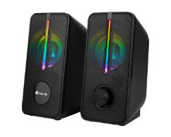 OUT7820 - Altavoces NGS RGB 12W 3.5mm Negros (GSX-150) (OUT7820). Buen estado. Desprecintado. Completo. (OUTLET)