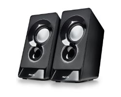 OUT7821 - Altavoces NGS 2.0 12W 3.5mm USB-A Negros (SB210) (OUT7821). Buen estado. Desprecintado. Completo. (OUTLET)