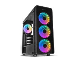 OUT7831 - Caja Nox Hummer RGB USB ATX mATX Negra (NXHUMMERTGM) (OUT7831). Buen estado. Tapa met�lica golpeada. Completa. (OUTLET)