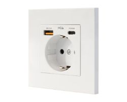 10.35.0011 - Enchufe de Pared Nanocable Schuko 1xUSB-A QC 3.0/1xUSB-C PD 20W Blanco (10.35.0011)