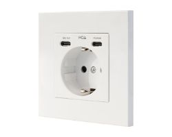 10.35.0012 - Enchufe de Pared Nanocable Schuko 1xUSB-C QC 3.0/1xUSB-C PD 20W Blanco (10.35.0012)