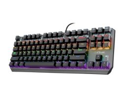 OUT7977 - Teclado Trust Gaming GXT 834 Callaz RGB Negro (24407) (OUT7977). Buen estado. Caja deteriorada. Completo. (OUTLET)