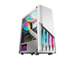 OUT8048 - Caja Mars Gaming FRGB ATX mATX Mini-ITX Blanca (MCX2W) (OUT8048). Buen estado. Tapa lateral rota. Completa. (OUTLET).