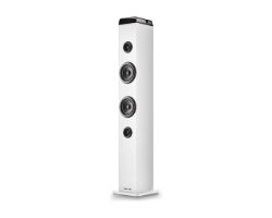 SKYCHARMPROWHITE - Torre de Sonido NGS Bluetooth5.4, 80W ,Usb, Aux in, FM, Blanca (SKYCHARMPROWHITE)