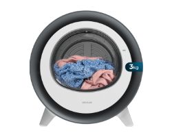 A01_EU01_111287 - Secadora Cecotec Bolero DressCode Dry 3500V Silver compacta de evacuaci�n de 3 kg, color blanco con gris cromado, secado autom�tico inteligente y Control Touch, funci�n UV Care, tambor inox con giro bidireccional y sistema anti-arrugas, (A01_EU01_111287)