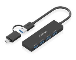 A109-0987 - Hub AISENS USB-A + Adaptador USB-C a 4xUSB-A 3.0 Negro (A109-0987)