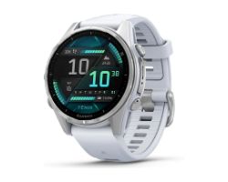010-02903-00 - Smartwatch Garmin Fenix 8 AMOLED Digital 1.3? 43mm T�ctil 32Gb Micr�fono/Altavoces Integrados WiFi Bluetooth GPS Plata Correa Silicona Blanca (010-02903-00)