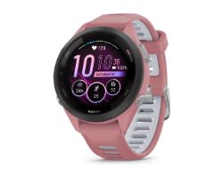 010-02810-15 - Smartwatch Garmin Forerunner 265S 42mm Bisel negro con carcasa en rosa y correa de silicona en rosa/gris. (010-02810-15)
