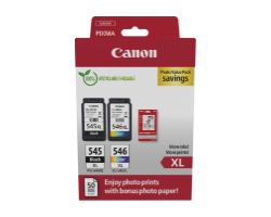8286B011 - Tinta Canon PG-545XL/CL-546XL Negro/Tircolor +Papel foto 4x6 GP-501 50H (8286B011)