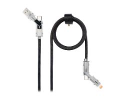 10.01.2601 - Cable Nanocable USB-C+USB-A/M a Lightning+USB-C/M 1m Negro/Gris (10.01.2601)