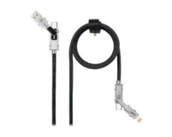 10.01.2602 - Cable Nanocable USB-C+USB-A/M a Lightning+USB-C/M 2m Negro/Gris (10.01.2602)