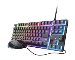 25638 - Kit Teclado + Rat�n Trust Gaming GXT 798 QWERTY TKL RGB USB-A �ptico Diestro 6400dpi 6 Botones Negro (25638)