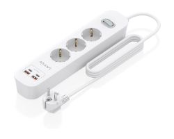 ASPS-2A2C10-W - Regleta AISENS 3 Tomas 2xUSB-C 2xUSB-A PD 3.0 QC 3.0 Cable 1.4m Blanca (ASPS-2A2C10-W)
