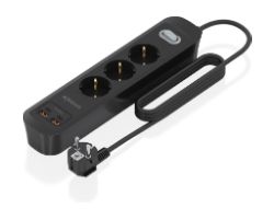 ASPS-2A2C11-BK - Regleta AISENS 3 Tomas 2xUSB-C 2xUSB-A PD 3.0 QC 3.0 Cable 1.4m Negra (ASPS-2A2C11-BK)