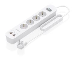 ASPS-2A2C12-W - Regleta AISENS 4 Tomas 2xUSB-C 2xUSB-A PD 3.0 QC 3.0 Cable 1.4m Blanca (ASPS-2A2C12-W)