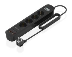 ASPS-2A2C13-BK - Regleta AISENS 4 Tomas 2xUSB-C 2xUSB-A PD 3.0 QC 3.0 Cable 1.4m Negra (ASPS-2A2C13-BK)