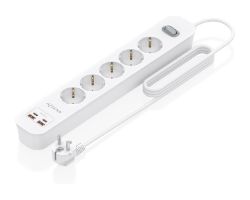 ASPS-2A2C14-W - Regleta AISENS 5 Tomas 2xUSB-C 2xUSB-A PD 3.0 QC 3.0 Cable 1.4m Blanca (ASPS-2A2C14-W)