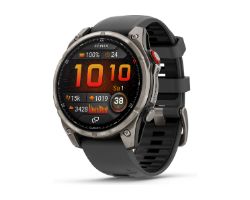 010-03198-11 - Smartwatch Garmin Fenix 8 Pro Amoled 47mm, Sapphire, Titanio con revestimiento de DLC con correa de silicona negra. (010-03198-11)