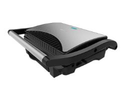 03000 - Parrilla Cecotec RocknGrill Dark 1000, Revestimiento de Piedra, Bandeja Recogegrasas, Placa Superior Flotante, Superficie 25,4x17,5 cm, Libre de PTFE, PFOA (03000)