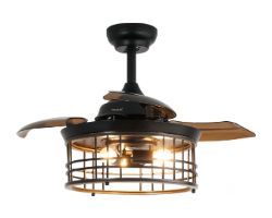 08626 - Ventilador de Techo Cecotec EnergySilence Aero 3600 Invisible Metalic Style, motor DC , con una potencia de 25W y l�mpara integrada , con 3 aspas retr�ctiles , 36 pulgadas , control remoto, 3 velocidades, temporizador y modo winter/summer. (08626)