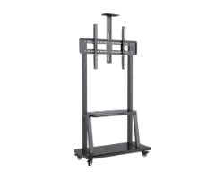 UK730511 - Soporte UNYKA de Suelo 2 Estantes Altura Regulable para Pantallas Planas y Curvas de 42