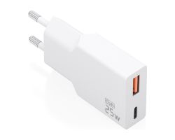 A110-1000 - Cargador de Pared AISENS Slim GaN 25W PD/QC 3.0 1xUSB-A 1xUSB-C Blanco (A110-1000)