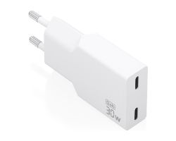A110-1003 - Cargador de Pared AISENS Slim GaN 30W PD/QC 3.0 2xUSB-C Blanco (A110-1003)