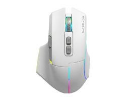 MMWVECTORW - Rat�n Mars Gaming �ptico Diestro RGB Chroma RF Wireless/Bluetooth 5.4/USB-A 12000dpi 7 Botones Cable 1.5m Blanco (MMWVECTORW)